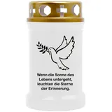 HS Candle 10er Pack Grabkerzen mit Motiv, Grablicht mit Brenndauer von ca. 40 Std, Motiv: Taube, in vielen weiteren Varianten