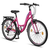 Licorne Bike Stella Premium City Bike 20,24,26 und 28 Zoll Fahrrad für Mädchen Herren und Damen 21 Gang (6 Gang bei 20 Zoll) Holland Citybike