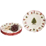 Mambocat 4er Set Maestro Natale Weihnachten Kuchenteller aus Keramik - 965/21