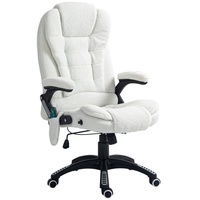 Vinsetto Bürostuhl mit Massage- und Heizfunktion weiß 67L x 74B x 107-116H cm