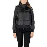 Armani Exchange Damen Icon Project Logo Patch Kurze Länge Jacke Schwarz M, Schwarz, 38 - 38