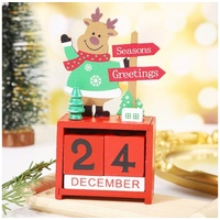 XDeer Adventskalender Holz Weihnachtskalender Weihnachten Countdown, Adventskalender Weihnachtsmann Kalender Für Weihnachts rot