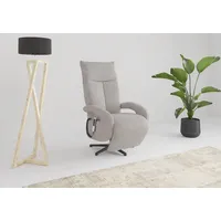 sit&more TV-Sessel Zoe 74 x 112 x 82 cm Silber Polyester mit Kopfteilverstellung & 360° Drehfunktion