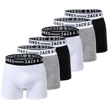 JACK & JONES Boxershort 6er Pack in Schwarz/Grau/Weiß M