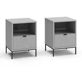 Vicco Nachttisch, Eliza, Grau, 2er Set