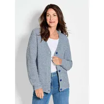 GOLDNER Langarm Strickjacke mit V-Ausschnitt Blau 48