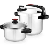 Bra Tekna Duo Set 4+7 l Edelstahl grau/silber/weiß