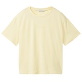 TOM TAILOR Denim Kurzarmshirt Basic T-Shirt mit Rundhalsausschnitt und Logo-Prägung gelb XL