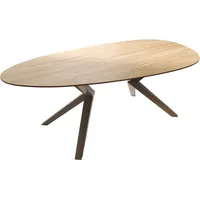 DeLife Esstisch Edge Oval 220x120 Keramik Laminam® Sabbia Eichefarbig