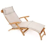 ROG garden-line AU84: Auflage FÜR DECKCHAIR 186 x 45 cm - Natur Creme