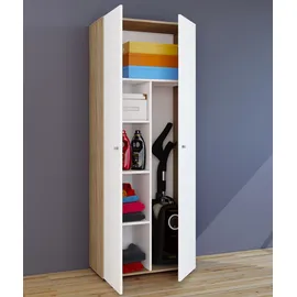 VCM Holz Besenschrank Staubsauger Putzschrank Vandol K 70 x 40 x 0 cm Weiß