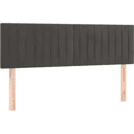 vidaXL Boxspringbett mit Matratze & LED Dunkelgrau 140x200 cm Samt