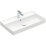 Villeroy & Boch Collaro Schrankwaschtisch 800 x 465 mm mit Überlauf, Unterseite geschliffen, 80x47cm, weiß Alpin CeramicPlus 4A338GR1