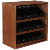 Proregal Modulares Weinregal Vincellar Mod HxBxT 60 x 60 x 30 cm Schräg Modul Für 18 Flaschen Massives Kiefernholz Braun Geölt