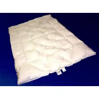 Premium Ganzjahres Daunendecke Körperformbett mit Außensteg 155x200 100% Daunen - Weiß
