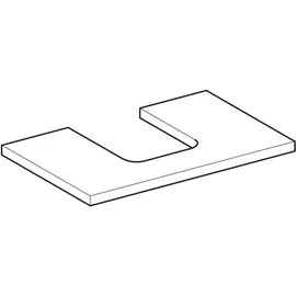 Geberit Waschtisch-Platte One 75x3x47cm, lava/lackiert m, Ausschn mit.