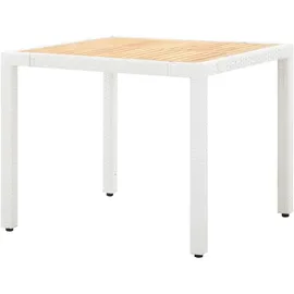 vidaXL 5-tlg. Garten-Essgruppe Poly Rattan Weiß