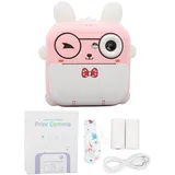 Niedliche Druckkamera für Kinder, 24 MP, Multi-Zoom, Cartoon, intelligente Sofortbildkamera, Thermodruck, digitale Mini-Kamera für Jungen und Mädchen (Rosa)
