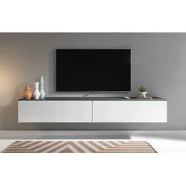 muebles slavic P & B Lowboard 180x30 cm Anthrazit/Weiß Hochglanz Holzwerkstoff