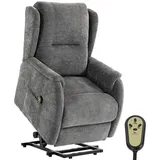Homcom Relaxsessel Chenille 76 x 103 x 89 cm Silber elektrisch