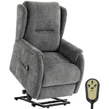 Homcom Relaxsessel Chenille 76 x 103 x 89 cm Silber elektrisch