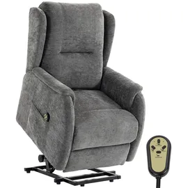 Homcom Relaxsessel Chenille 76 x 103 x 89 cm Silber elektrisch
