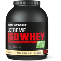 Body Attack Extreme Iso Whey, Vanille, 1,8 kg, CFM Whey Protein Isolat aus 100% irischer Weidemilch, glutenfrei, reich an EAAs, perfekt löslich, fettarm, ohne Aspartam, 90,6% Isolat-Anteil
