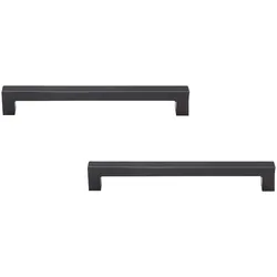 Stangengriff WELLTIME "Trento", schwarz, L:13,8cm, Metall, Griffe, Möbelgriff
