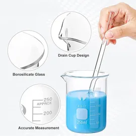 luxuskollektion Borosilikatglas Bechergläser Set 5 Stück Graduierte Becher