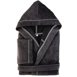 PANA® Frottier Unisex Baumwolle Bademantel mit Kapuze • Saunamantel • Damen Bademantel • Herren Bademantel mit Kapuze • bathrobe men • weiches Material • knielang