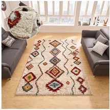 HANSE HOME Hochflor-Teppich Geometric, rechteckig, Höhe: 30 mm, Shaggy, Flokati, Boho Design, Weich, Flauschig, Geometrisches Muster bunt 160 cm x 230 cm x 30 mm