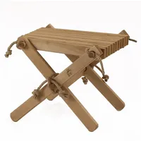 EcoFurn Lilli Hocker Beistelltisch Fußstütze Holz Birke Hellbraun