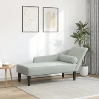 vidaXL Chaiselongue mit Kissen Hellgrau Samt