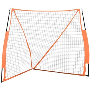 vidaXL Baseball-Netz Tragbar Orange Schwarz 183x182x183 cm Stahl