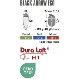 High Peak Black Arrow Eco Schlafsack - Green / Red - 220 cm