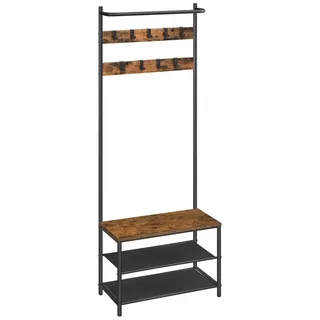VASAGLE Garderobenständer Garderobe mit 9 Haken, aus Metall, 180 x 64cm