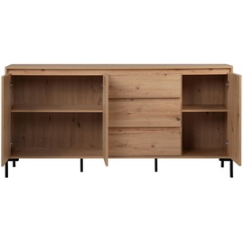 MID.YOU Sideboard Eiche Artisan Holzwerkstoff, 2 Fächer, 3 Schubladen, 170x87x40 cm , Eiche