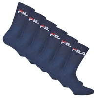 FILA Unisex Socken, 6er Pack - Crew Socks, Frottee, Tennis, Sport (2x 3 Paar) Blau 39-42