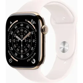 Apple Watch Series 11 GPS + Cellular 46mm Gold Aluminium Sport Band light blush S/M 