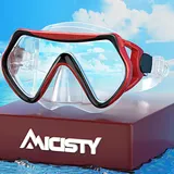Erwachsene Taucherbrille Professionelle Schnorchelbrille180° Panorama Anti-Fog Schwimmbrille Tempered Glas Tauchgerät Maske Verstellbares Silikonband für Schnorcheln Schwimmen