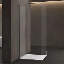 SoGood doporro Duschkabine U-Form 80x100x80 cm Ravenna36uk Duschabtrennung Drehtüren mit Duschwanne 8mm ESG-Sicherheitsglas Klarglas inkl. Nano-beschichtung