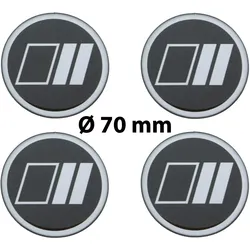 4 x Ø 70 mm Polymere Aufkleber / Streifen / Nabenkappen, Felgendeckel