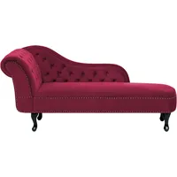 Beliani Chaiselongue Samtstoff Burgunderrot NIMES