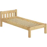 Erst-Holz Jugendbett Einzelbett 80 x 200 cm Kiefer massiv braun lackiert