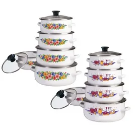 Klausberg Emaille Topf-Set 10-tlg. Emailetöpfe