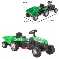 Pilsan Kindertraktor Active Pedale 07316 grün mit Anhänger ab 3 Jahren bis 50 kg grün