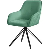 ML-Design Esszimmerstuhl Grün Textil Webstoff 360° Drehstuhl, Armlehnen, Rückenlehne,