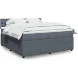 vidaXL Boxspringbett 180 x 200 cm Dunkelgrau