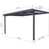 Gutta Terrassendach Premium 410 x 306 cm anthrazit/polycarbonat opal weiß