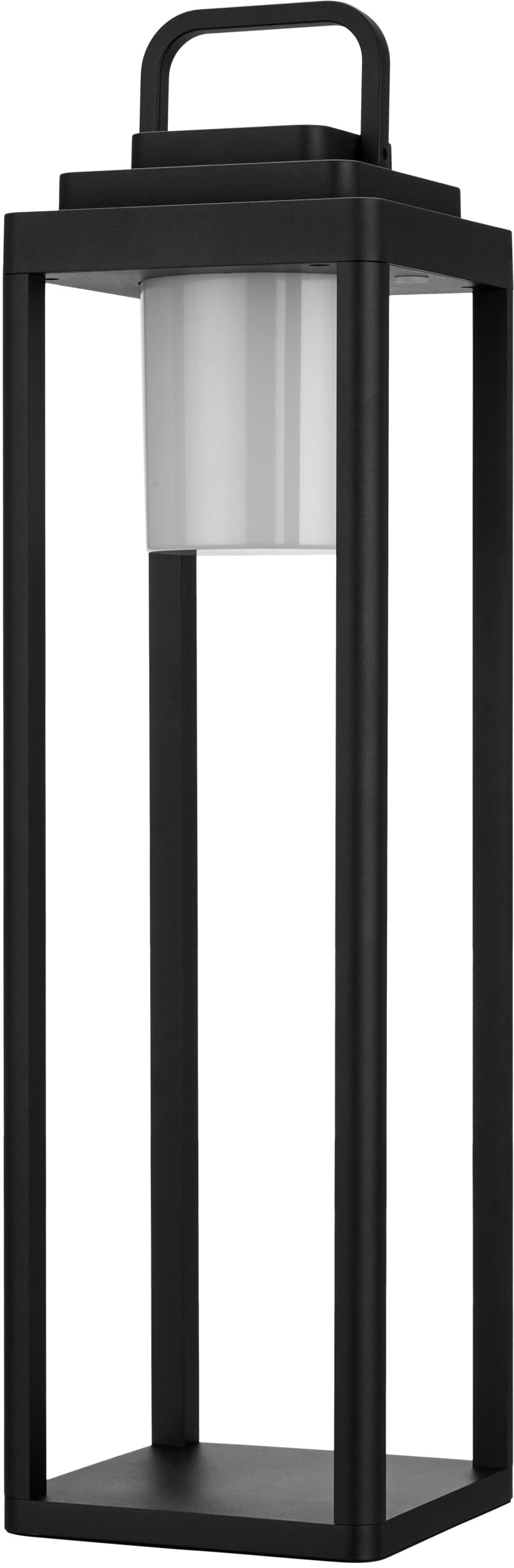 REV LED Lampe - Akku Laterne aus Aluminium, stilvolle Aussenlampe mit Dimmfunktion, H:50cm, 160lm, 2W, 4000mAh, IP65, schwarz